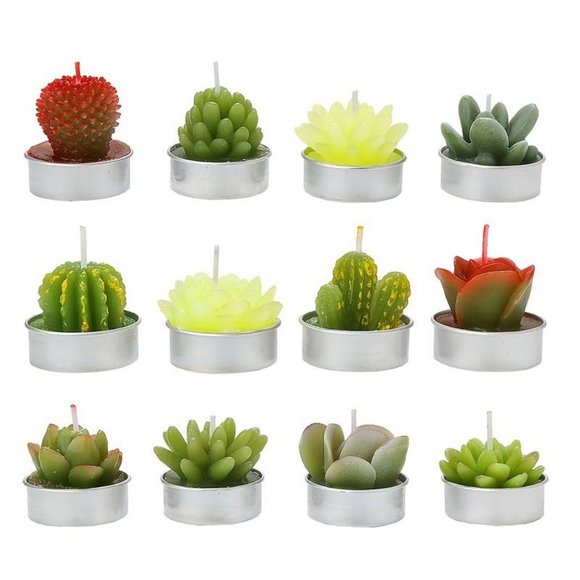 12 pack cactus tealight, succulent cactus candles - Picture 2 of 6